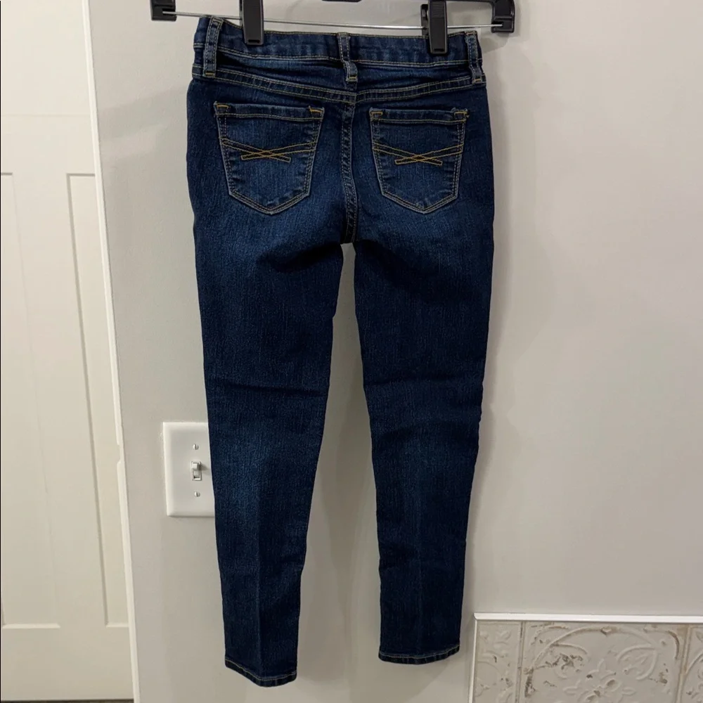 GAP Kids Dark Blue Super Skinny Fit Jeans with Braided Detail Size 7